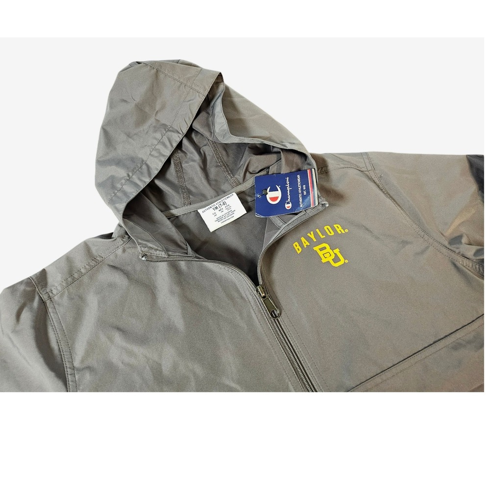 Champion Windbreaker Youth M 7 8 Gray New Baylor University Bear Jacket Full Zip